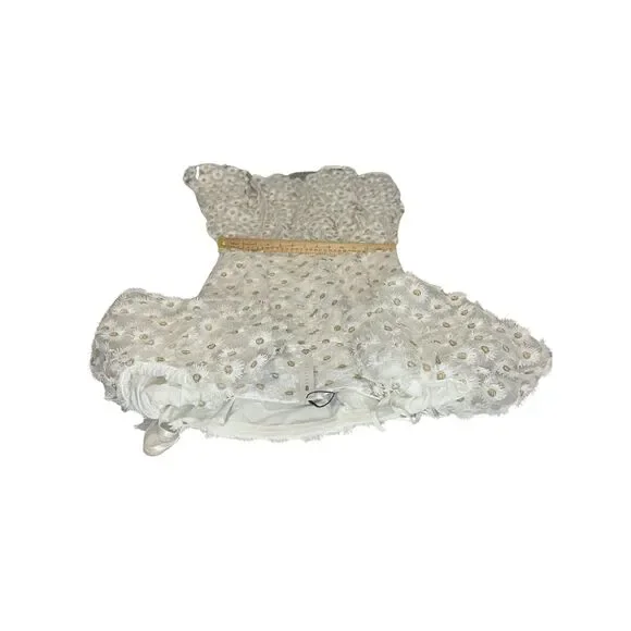 ASOS EDITION Ivory Embroidered Daisy Midi Dress UK 8 / US 4 – NWT Puff Sleeve - Picture 4 of 13